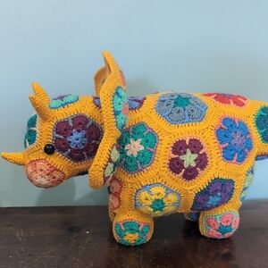 Colorful Crochet Dinosaur Plush